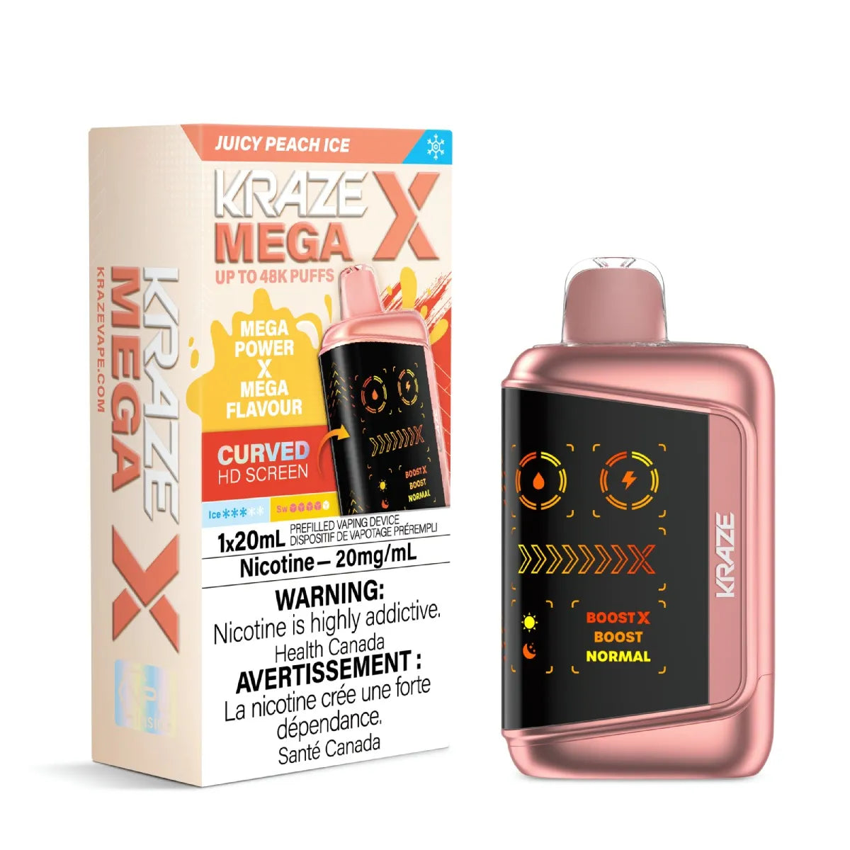 (AB) Kraze: MEGA X 48K - Juicy Peach Ice