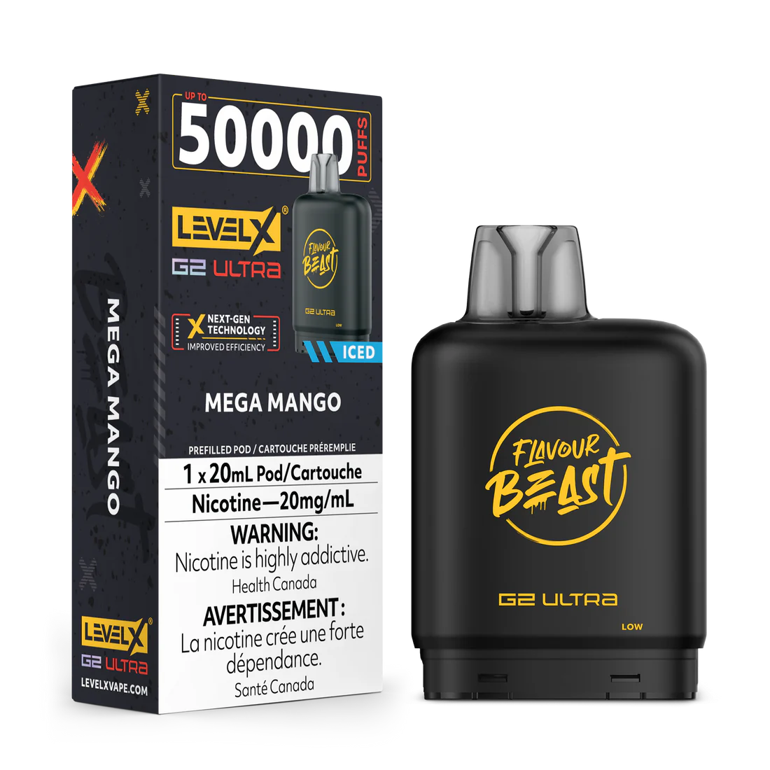 (AB) Flavour Beast: Level X G2 Ultra Pod (50K) - Mega Mango