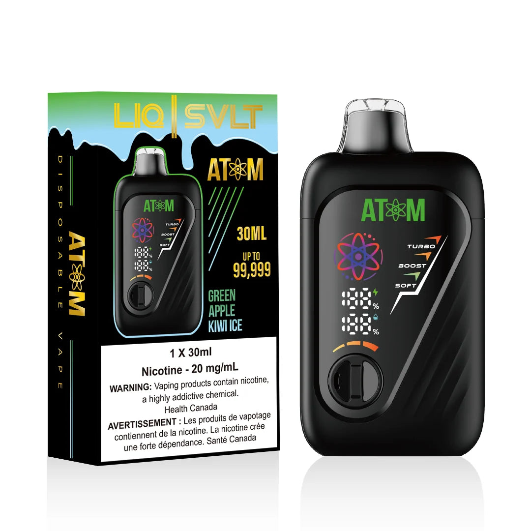(AB) LIQ | SVLT: ATOM 99K PUFFS - Green Apple Kiwi Ice