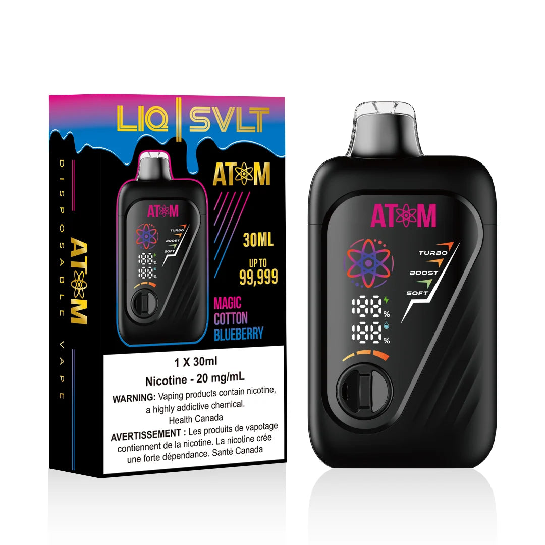 (AB) LIQ | SVLT: ATOM 99K PUFFS - Magic Cotton Blueberry