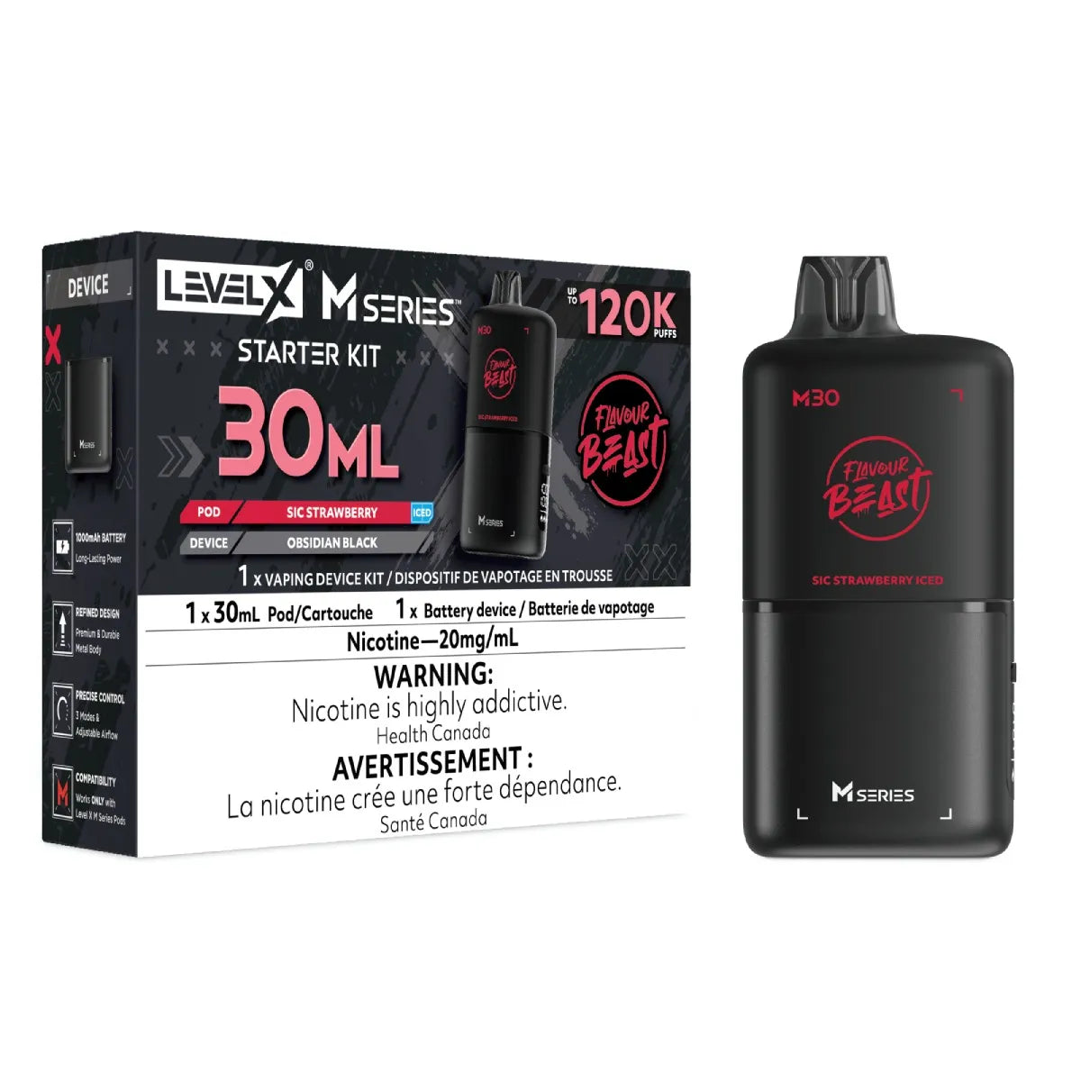 (AB) Level X M Starter Kit 30ml Flavour Beast - Sic Strawberry