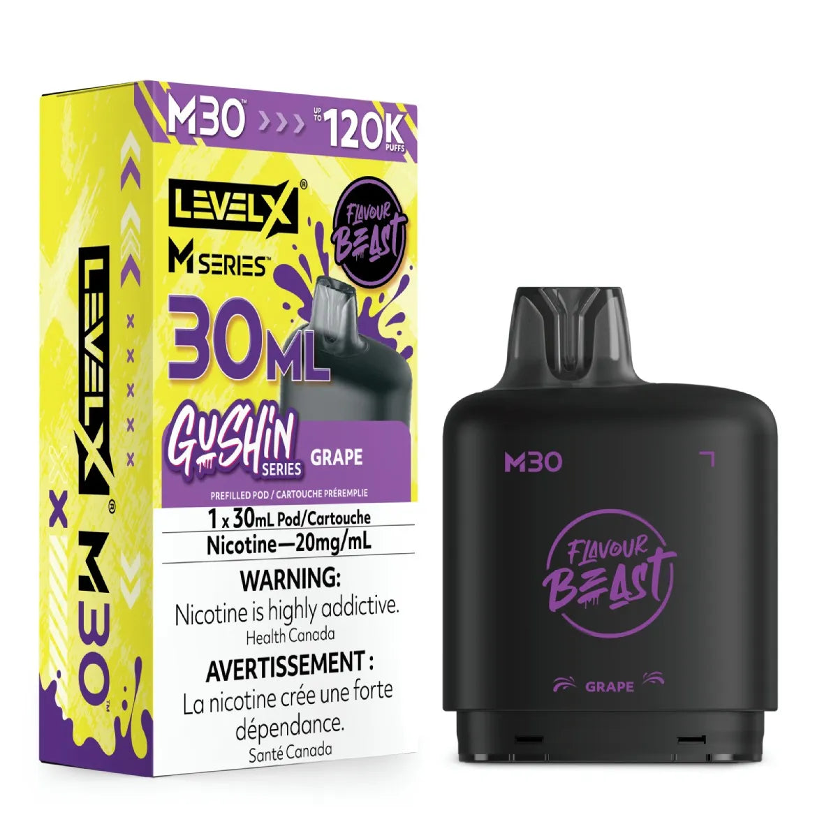 (FED) Level X M pod 30ml Flavour Beast - G.S. Grape