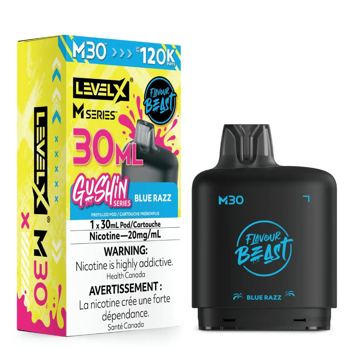 (FED) Level X M pod 30ml Flavour Beast - G.S. Blue Razz
