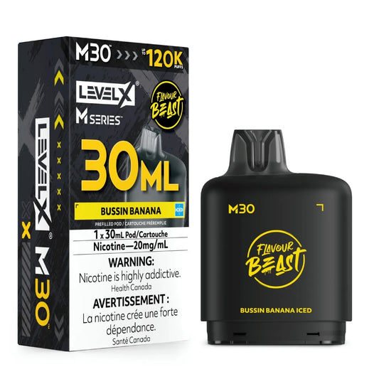 (AB) Level X M pod 30ml Flavour Beast - Bussin Banana Iced