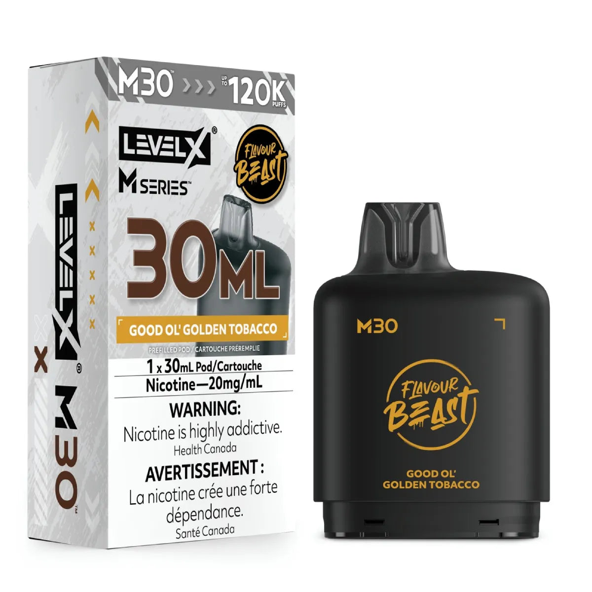 (FED) Level X M pod 30ml Flavour Beast - Good Ol' Golden Tobacco