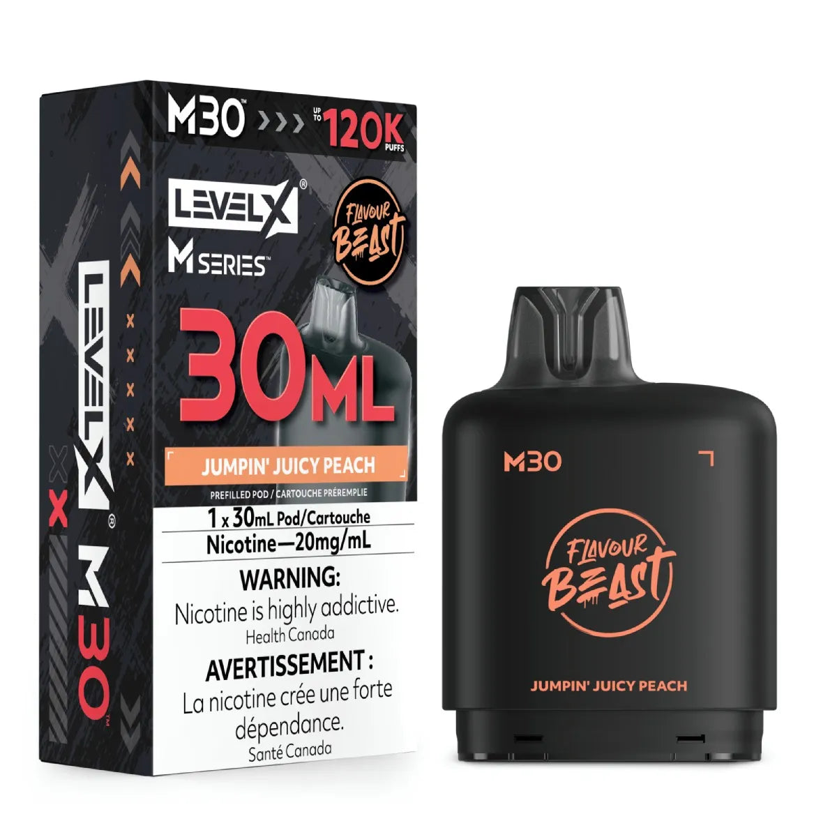 (FED) Level X M pod 30ml Flavour Beast - Jumpin' Juicy Peach