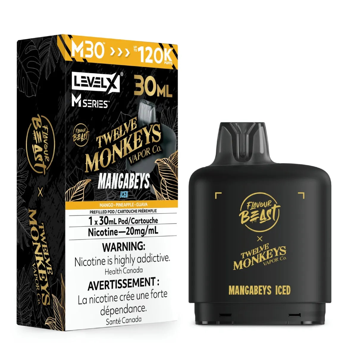 (FED) Level X M pod 30ml Flavour Beast - Mangabeys Iced