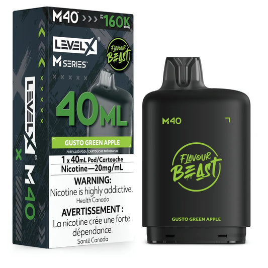 (AB) Level X M pod 40ml Flavour Beast - Gusto Green Apple