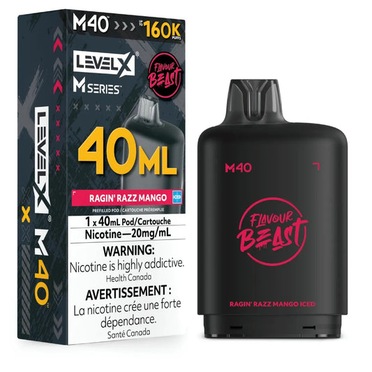 (AB) Level X M pod 40ml Flavour Beast - Ragin’ Razz Mango