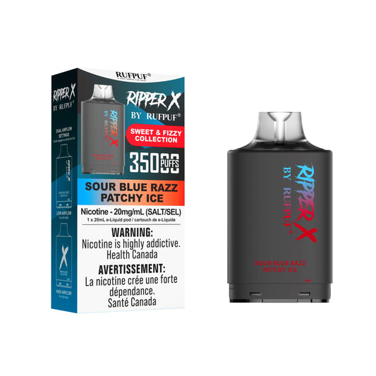 (AB) Rufpuf: Ripper X Pod - Sour Blue Razz Patchy Ice