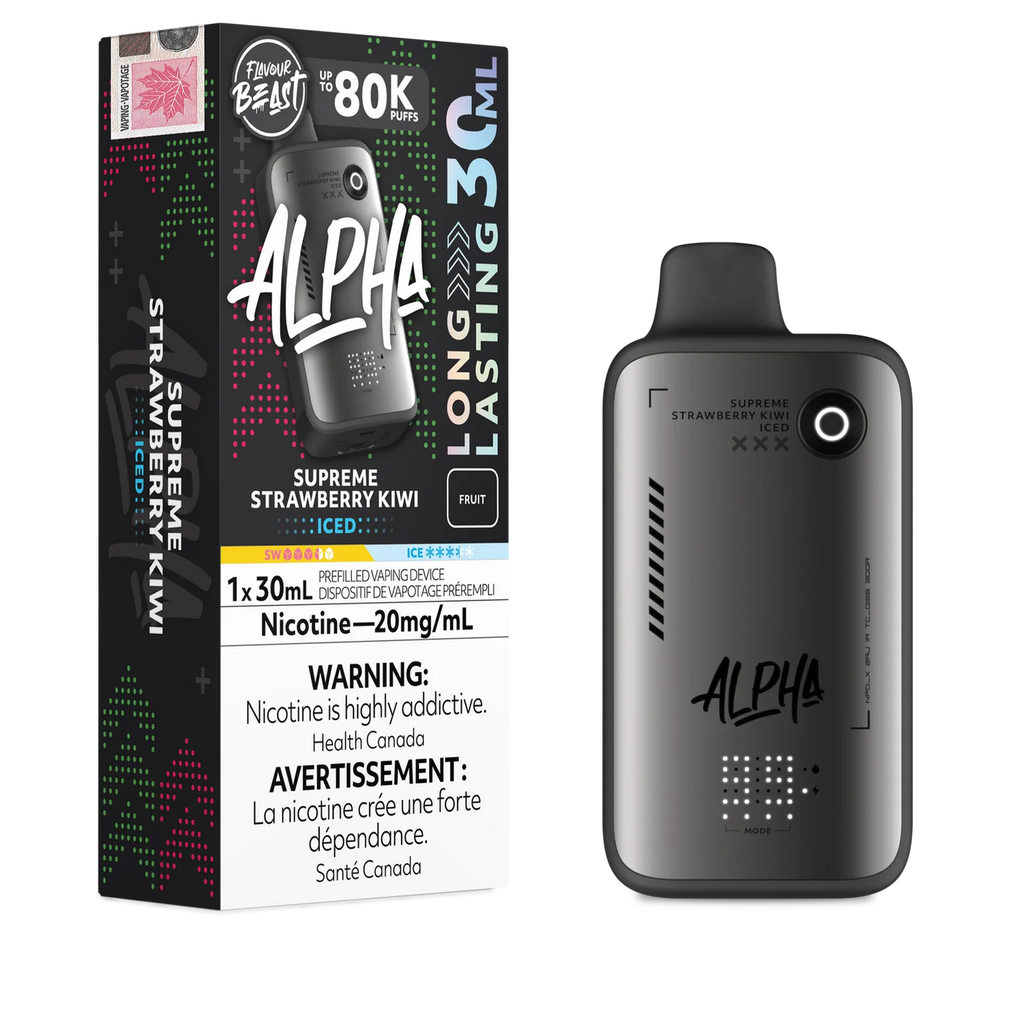 (AB) Flavour Beast: Alpha 80K - Supreme Strawberry Kiwi Iced