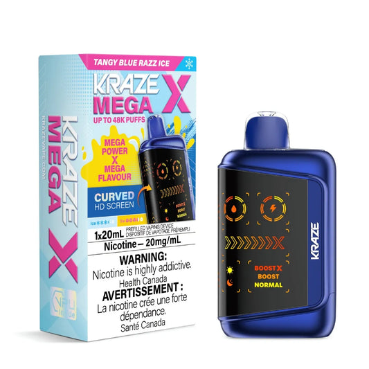 (AB) Kraze: MEGA X (48K) - Tangy Blue Razz Ice