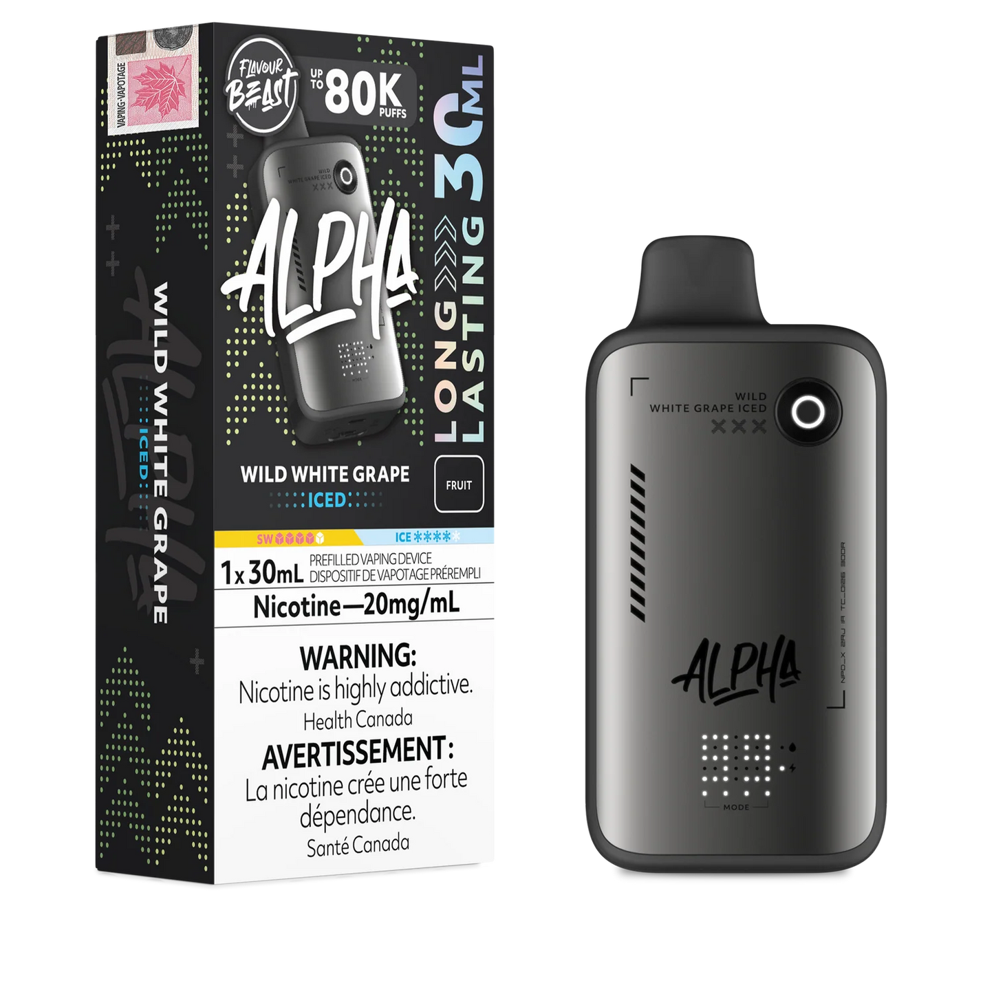 (AB) Flavour Beast: Alpha 80K - Wild White Grape Iced