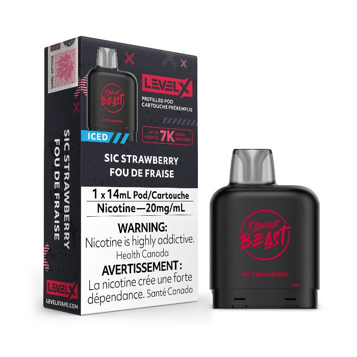 Flavour Beast Level X 7000 Pod - Sic Strawberry (FED)