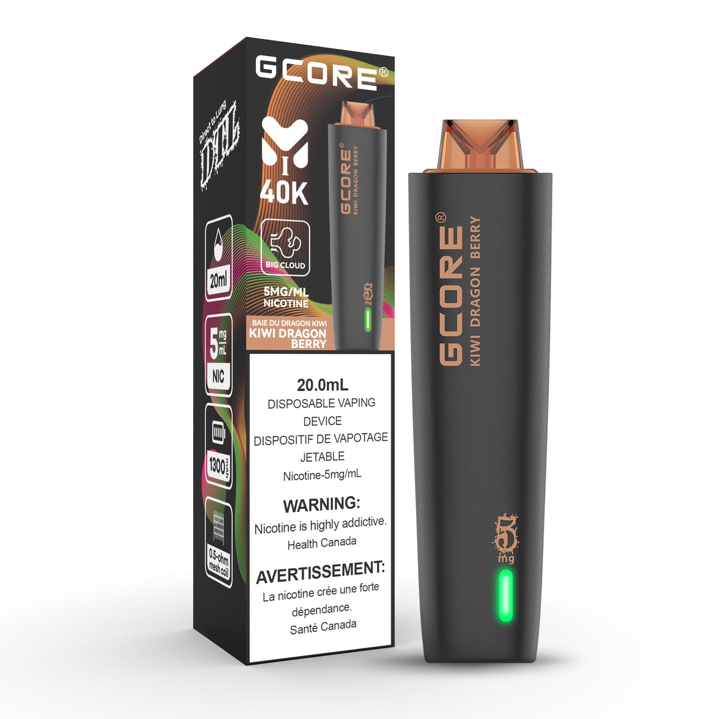 (AB) Gcore: Hookah (40K)(5mg) - Kiwi Dragon Berry