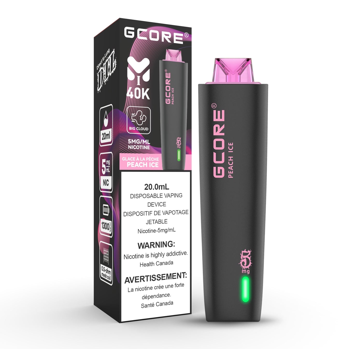 (AB) Gcore: Hookah (40K)(5mg) - Peach Ice