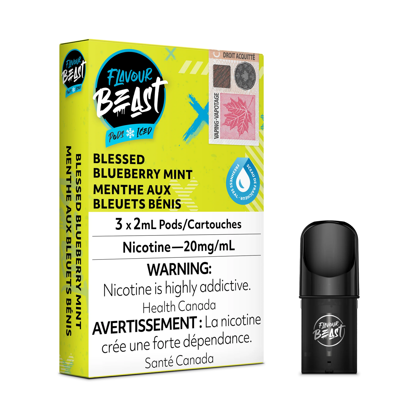 Flavour Beast Pods - Blessed Blueberry Mint Iced (20mg/mL) (FED)