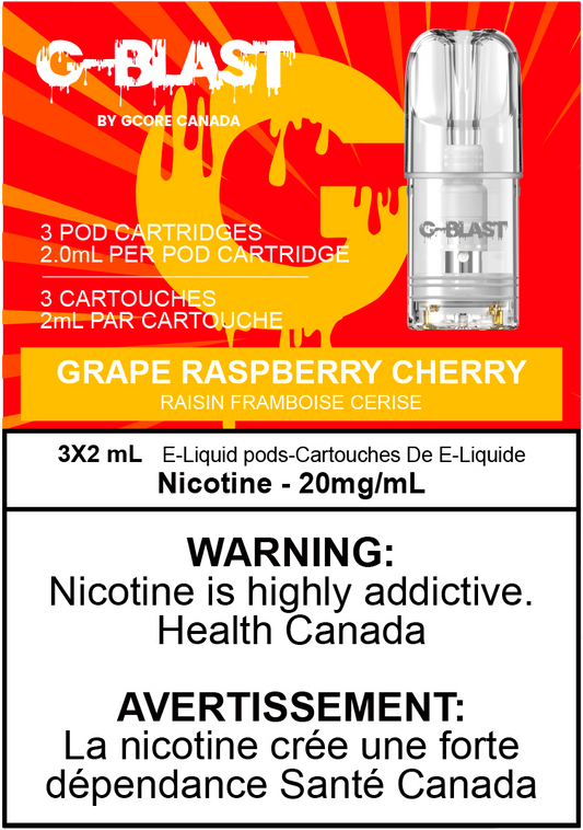 G-Blast Pods Grape Raspberry Cherry (20mg/mL) (FED)